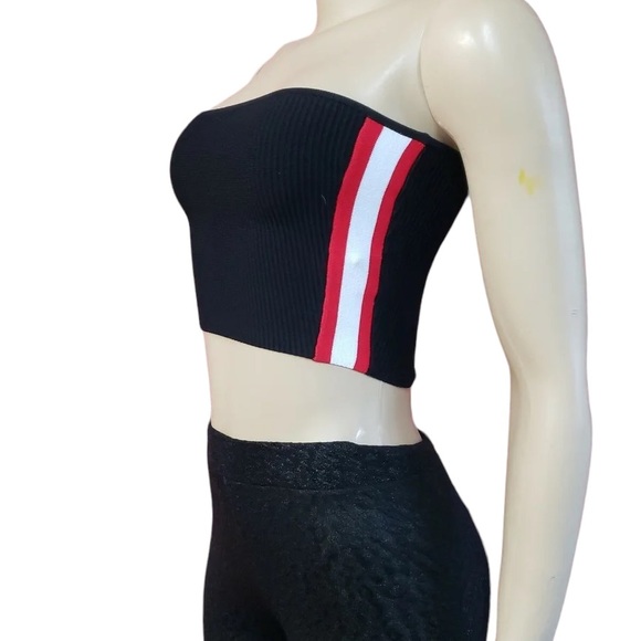 Babaton Ribbed Tube Top Crop Size XS Red And White Stripe EUC - Picture 1 of 6